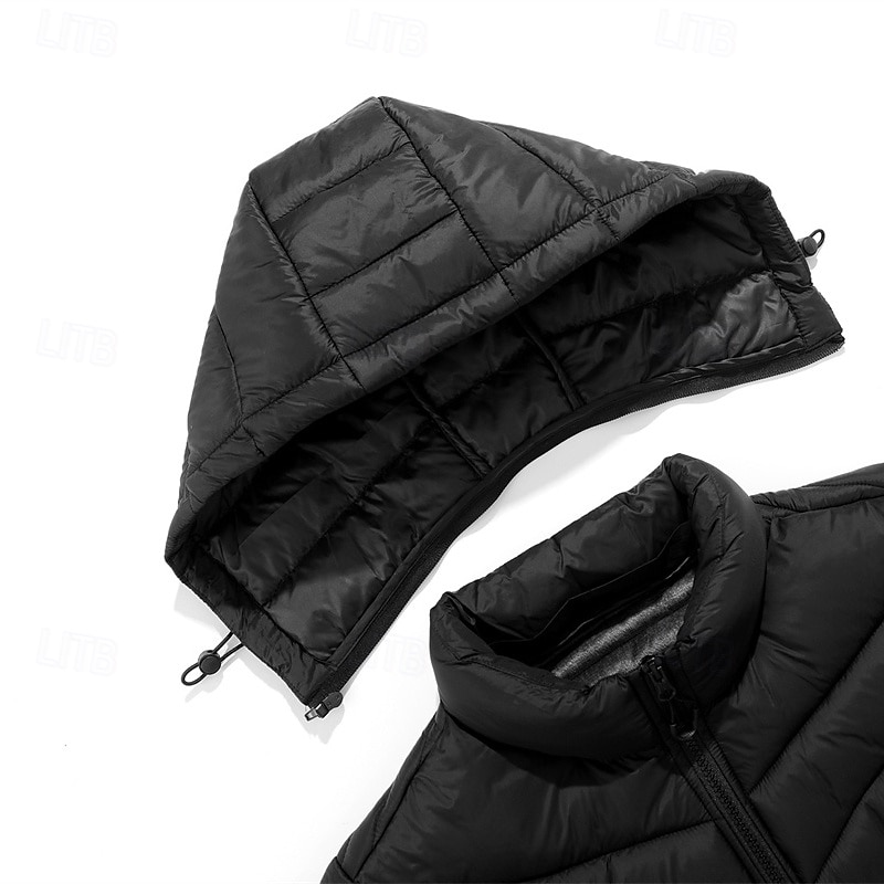 Per uomo Cappotto Invernale Giacca imbottita Giacca Imbottita Tasca Poliestere Vacanza Abbigliamento quotidiano Data Regolare Moda Casual Confortevole Calore Termico Inverno Blocco di colori Grigio del 2025 a $54.99 –P5