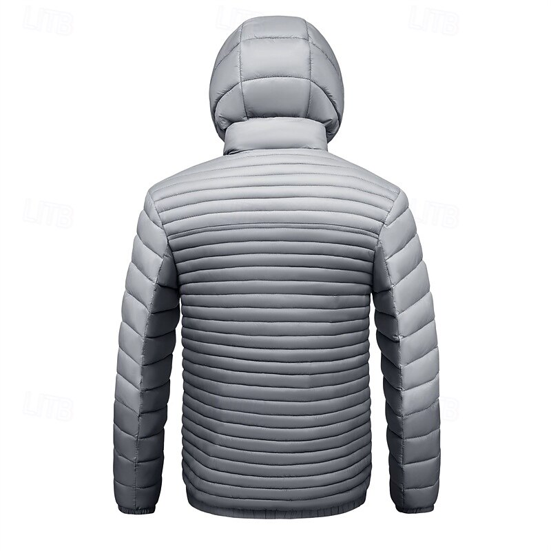 Per uomo Cappotto Invernale Giacca imbottita Giacca Imbottita Tasca Poliestere Vacanza Abbigliamento quotidiano Data Regolare Moda Casual Confortevole Calore Termico Inverno Blocco di colori Grigio del 2025 a $54.99 –P16
