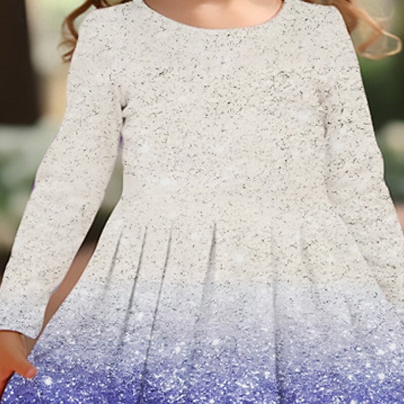 Mädchen' 3D Grafik Kleid Langarm Sommer Frühling Urlaub Täglich Ferien Prinzessin Schön Süß Kinder 4-12 Jahre Freizeitkleid A Linie Kleid Knielang Normale Passform 2025 - $16.99 –P2