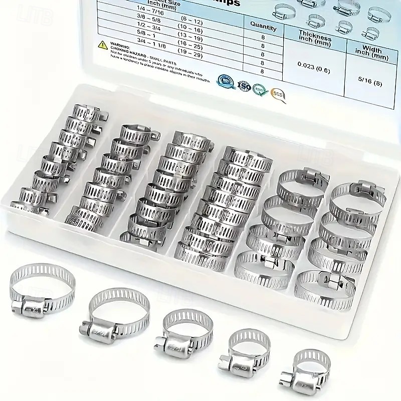 20 morsetti per tubi a vite senza fine in acciaio inossidabile – regolabili da 1/4" a 1-1/8" (6-29 mm), fascette metalliche resistenti per tubi flessibili del radiatore, tubi e linee del carburante del 2025 a $12.99 –P1