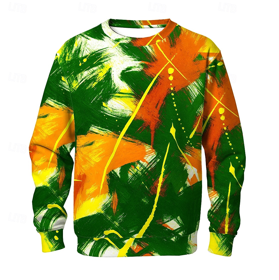 Herre Abstrakt Genser Fritid Langermet Crew-hals Feriereise Gateklær Rød Lilla Crewneck 3D Alle årstider Designer 2025 - $26.99 –P3