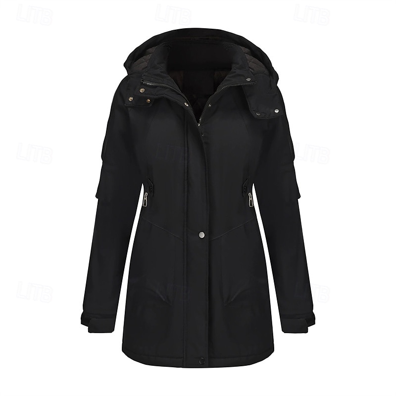 Femmes Veste Décontractée Chaud Confortable Fermeture éclair Avec Poches Mode Extérieur Uni Sortir Week-end Fermeture éclair Régulier À capuche Coupe régulière manche longue Vêtements d'extérieur de 2025 ? $41.99 –P6