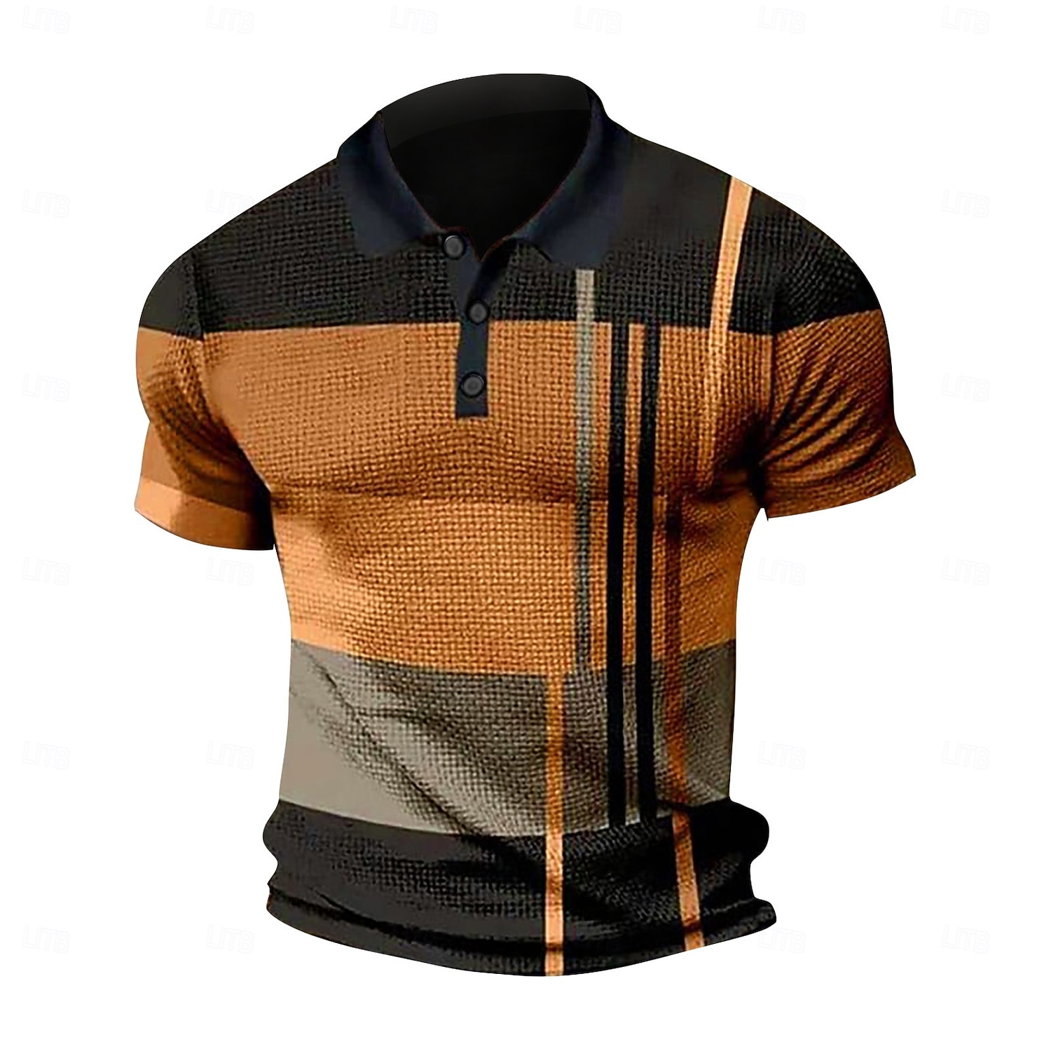 Homme Polo gaufré Tee Shirt Golf Casual Rendez-vous Revers Manches courtes Mode Plaid / Rayé / Chevron Imprimer Eté Dry-Fit Jaune Rose Claire Rouge Bleu Violet Claire Orange Polo gaufré de 2025 ? $18.99 –P2