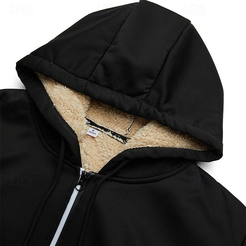 Hombre Sudadera Sudadera con capucha y cremallera completa Sudadera con capucha de lana Sudadera con capucha forrada de polar Rojo tinto Negro Blanco Verde Ejército Azul Marino Con Capucha Plano 2025 - $37.99 –P10