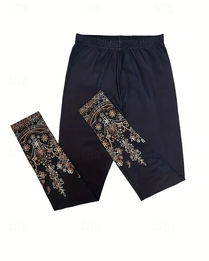 Per donna Pantaloni Leggings Leggings comodi Casual Boho Lunghezza intera Vita Alta Fiore Elastico in vita Stampato Traspirabilità Confortevole Elasticizzato Vacanza Streetwear Abbigliamento del 2025 a $17.99 –P5