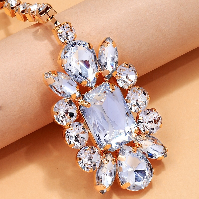 Women's Silver Rhinestone Hand Chain Bracelet with Statement Ring, Glamorous Jewelry for Parties and Special Occasions 2025 - $18.99 –P3