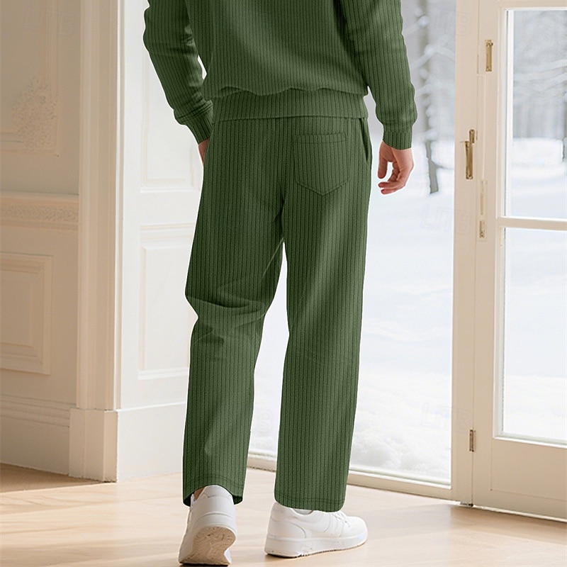 Per uomo Pantaloni da tuta Pantaloni Pantaloni della tuta a gamba dritta Coulisse Tasca Elastico in vita Semplice Comodità Sport all'Aperto Quotidiano Moda Casual Nero Verde Micro-elastico del 2025 a $18.99 –P9