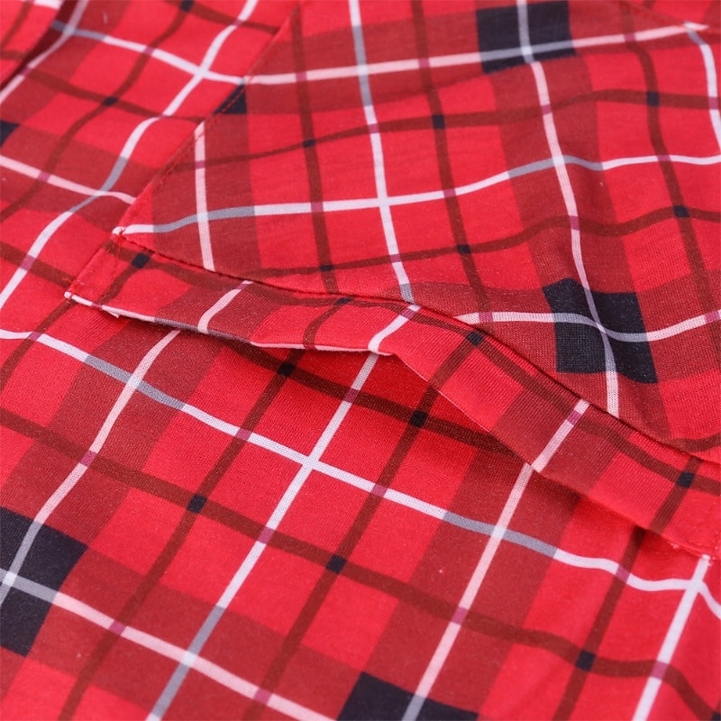 Olhar de família Pijamas Xadrez Casa Imprimir Vermelho Manga Longa Ativo Roupas Combinando de 2025 por €23.72 –P7