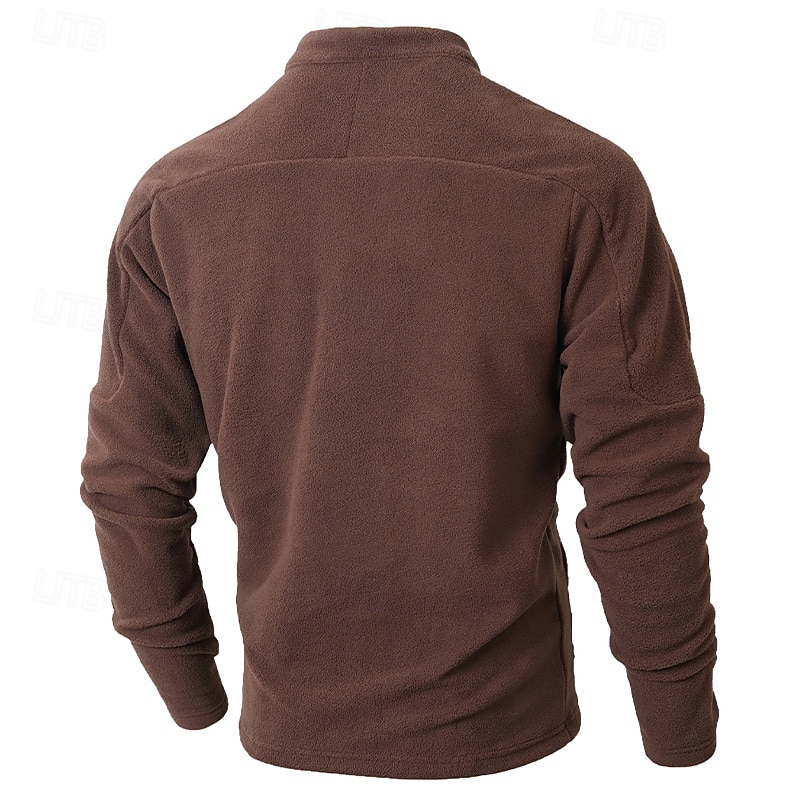 Per uomo Maglia Felpa in pile Felpa con cappuccio abbottonata Nero Verde scuro Cachi Caffè Grigio Colletto Mao Semplice Patchwork Sport & Outdoor Casuale Quotidiano Streetwear Cool Abbigliamento del 2025 a $27.99 –P7