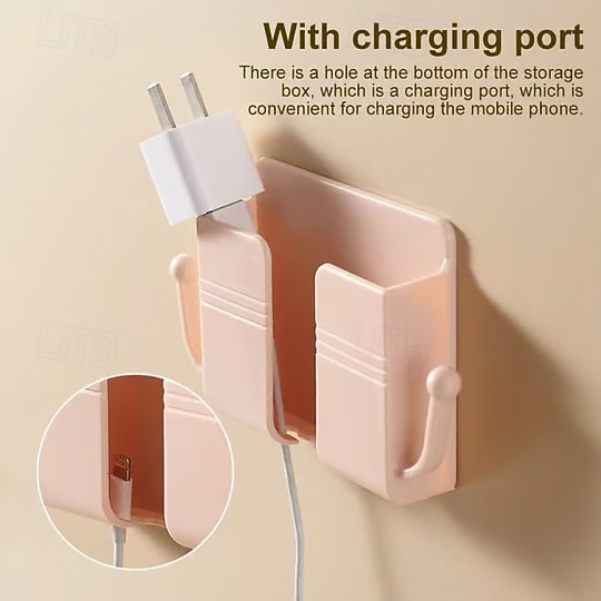 4 stuks afstandsbediening voor mobiele telefoon, wandhouder, opbergdoos voor afstandsbediening van airconditioning en tv zonder boren, opbergrek voor afstandsbediening in de badkamer 2025 - $10.99 –P7