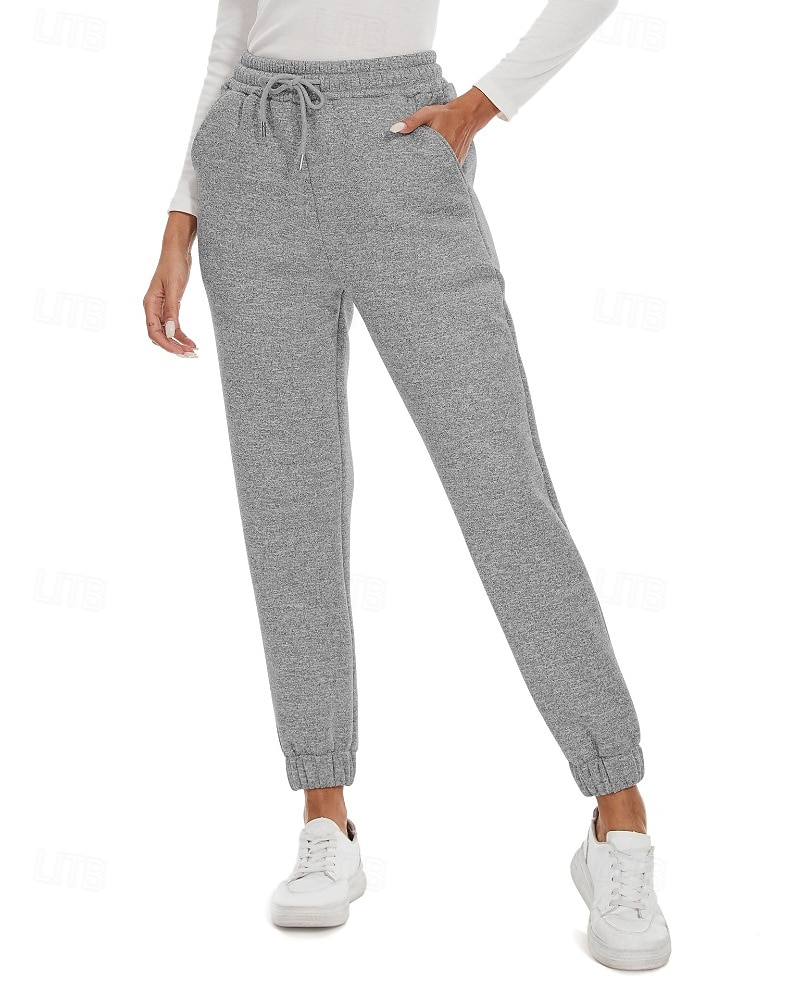 Mujer Pantalones de lana Persona que practica jogging pantalones Ropa de calle Casual Longitud total Cintura Media Plano Bolsillo Diseño de cordón elástico Cómodo Calle Ropa Cotidiana Fin de semana 2026 - $26.99 –P7