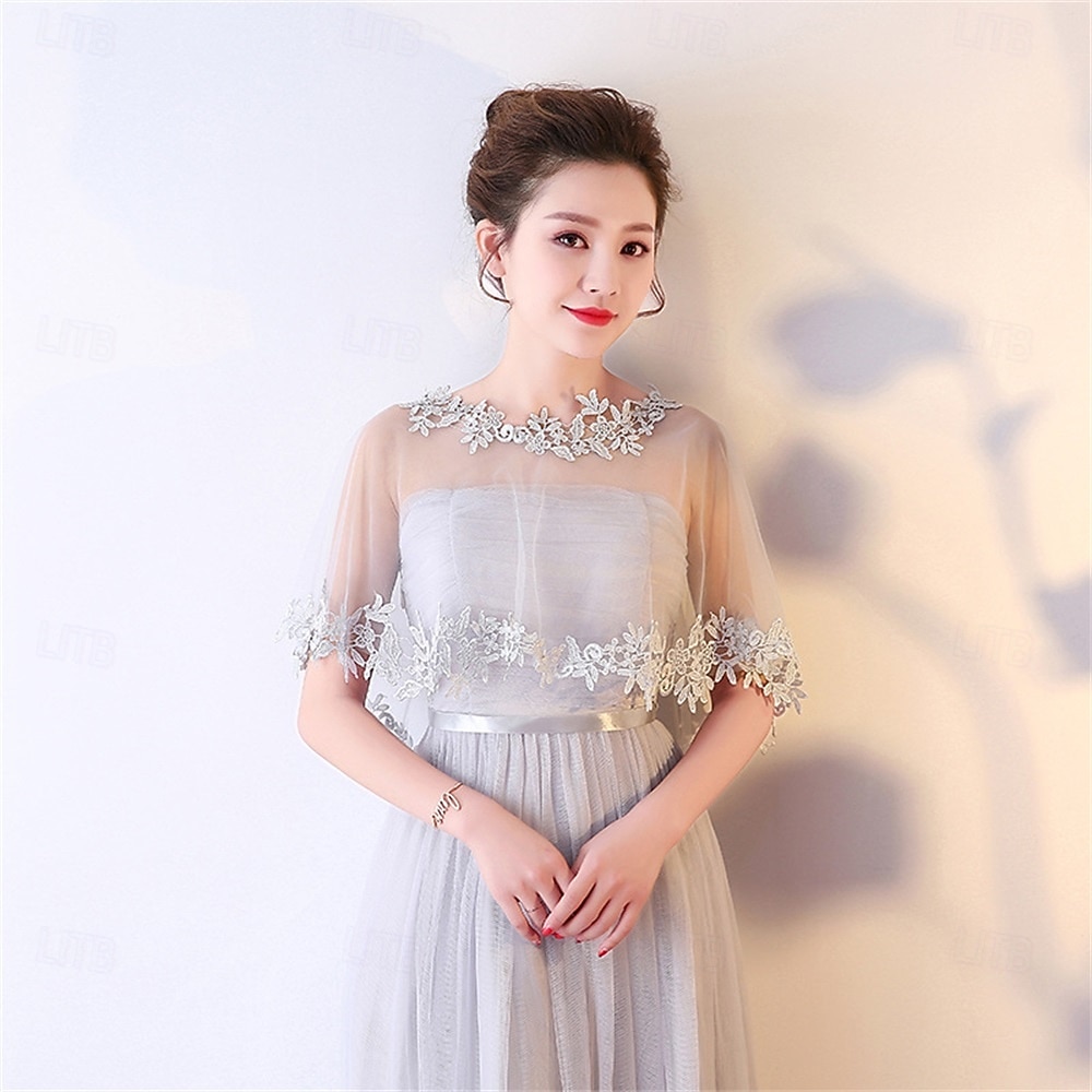 Chaquetas de bolero de encaje para novia, boda, chal, fiesta formal, graduación, noche, capa para novia, dama de honor, encogimiento de hombros 2026 - $17.49 –P8