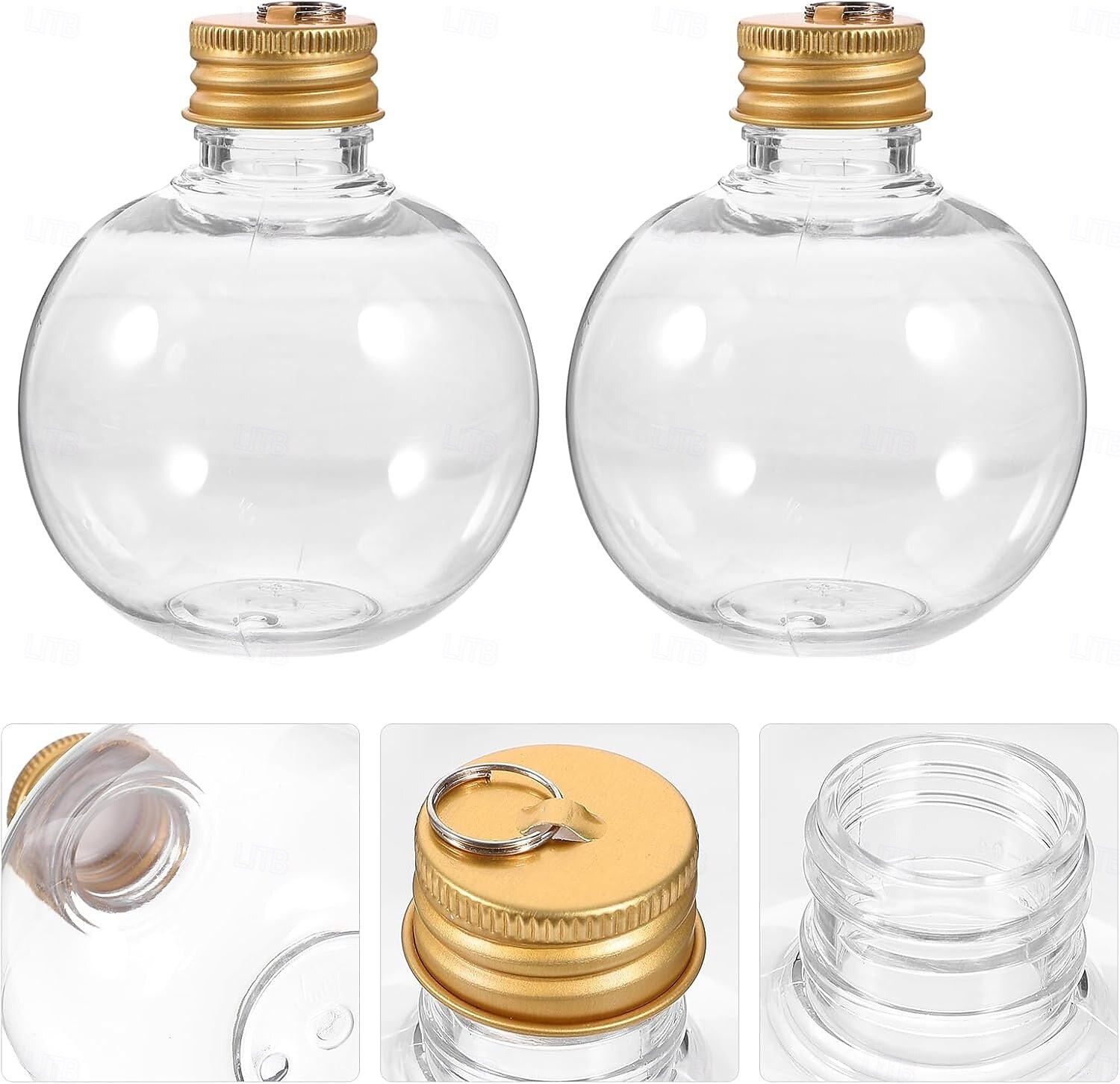 Lot de 10 boules d'alcool de Noël transparentes de 50 ml/100 ml, ornements à remplir pour sapin de Noël avec pendentif en argent et en or, boules d'alcool suspendues pour bricolage, décoration de fête de 2025 ? $9.49 –P5