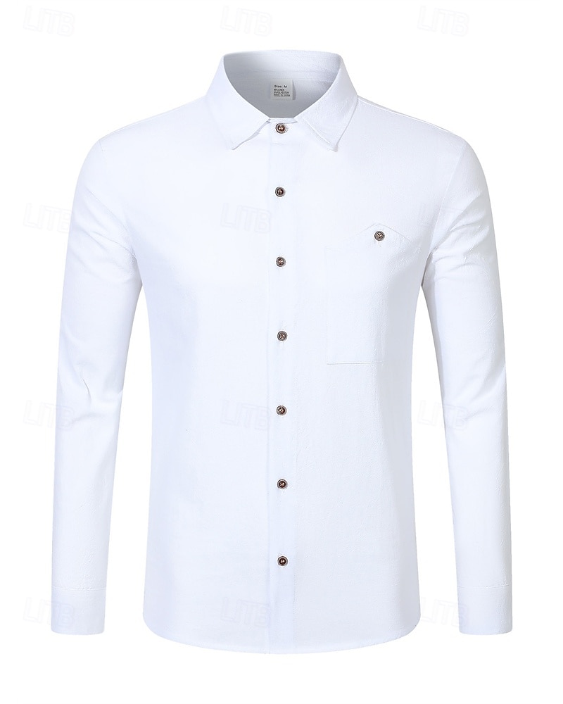 Per uomo Camicia Camicia di lino Camicia casual Camicia con Bottoni Camicia di cotone Semplice Vacanza Camicia hawaiana Nero Bianco Giallo Blu marino Manica Lunga Bavero Primavera Autunno del 2025 a $22.99 –P8