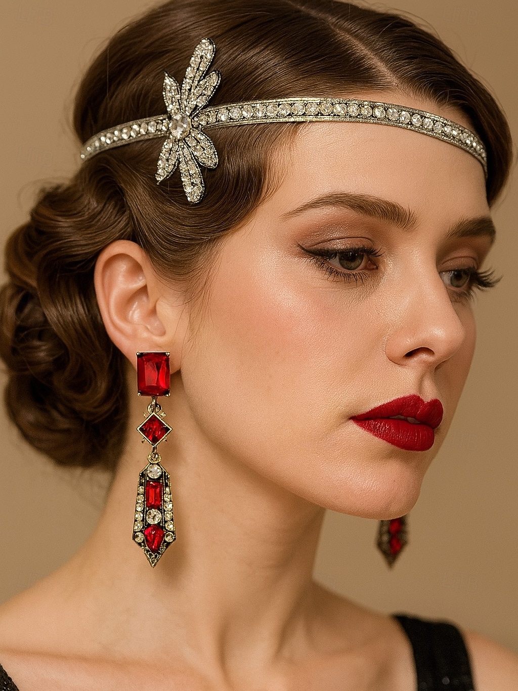 orecchini pendenti in cristallo verde art déco da donna - gioielli vintage anni '20 per feste in stile Gatsby ed eventi serali retrò del 2026 a $7.99 –P2