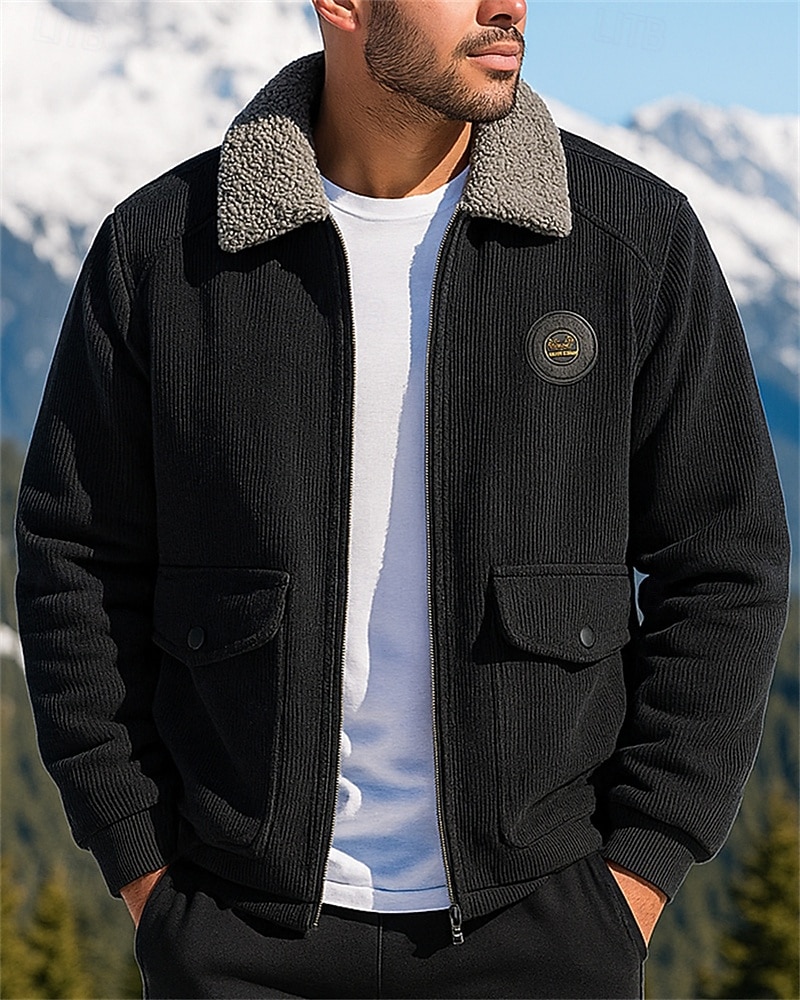 Men's Bomber Jacket Fleece Jacket Winter Outdoor Thermal Warm Fleece Jackets Full Zip Hunting Fishing Climbing Black Army Green Khaki Grey 2025 - $34.99 –P5