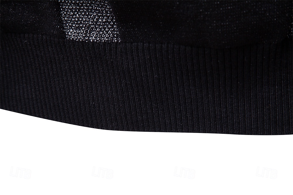 Men's Pullover Knit Regular Tops Check Pattern Crew Neck Cool Pullover School Vacation Clothing Apparel Spring Fall Dark Navy Purple S M L 2026 - $53.99 –P8