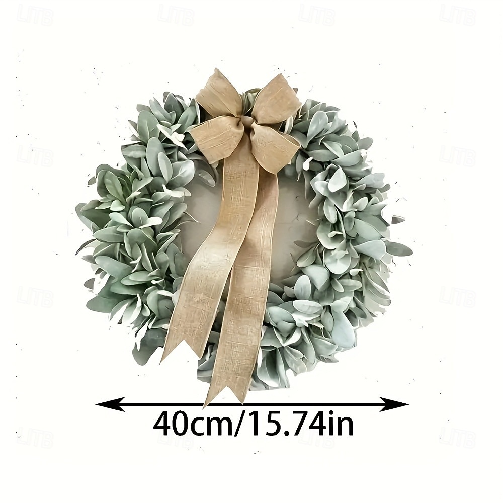 2026年 玄関用のクリスマスリース、人工の緑の羊の耳の葉のガーランド、フェイク植物のつる、庭のドアの吊り下げ、リビングルームと窓の壁の装飾  コレクション – $31.99 –P11