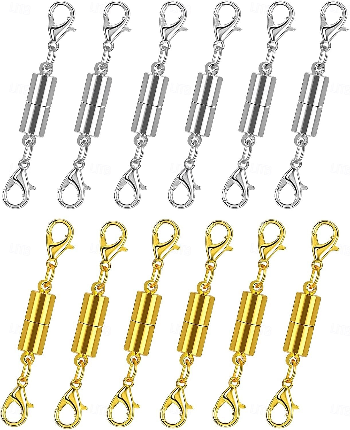 Pacote com 12 fechos e fechos magnéticos para colar. Extensor de joias com ímã forte. Fecho magnético para colar, ideal para fazer pulseiras e colares. Banhado a ouro e prata. de 2025 por $11.99 –P1