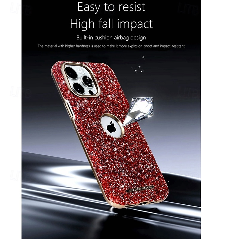 телефон Кейс для Назначение iPhone i16 15 14 Pro Max Plus 13 Pro Max Кейс на заднюю панель Поддержка беспроводной зарядки Блеск Блеск Блестящий Защита от удара Ретро ТПУ ПК 2026 - $21.99 –P3