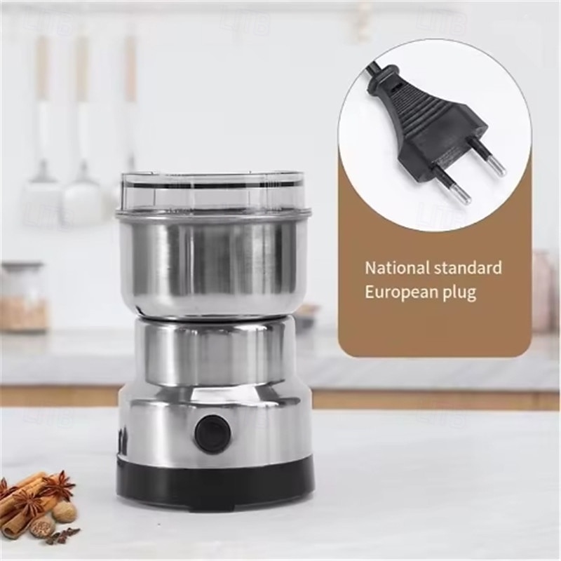 Кухонная многофункциональная 4-х лезвийная зерновая мельница для измельчения кофе, домашняя электрическая кофемолка, блендер для орехов и бобов 2026 - $23.99 –P7