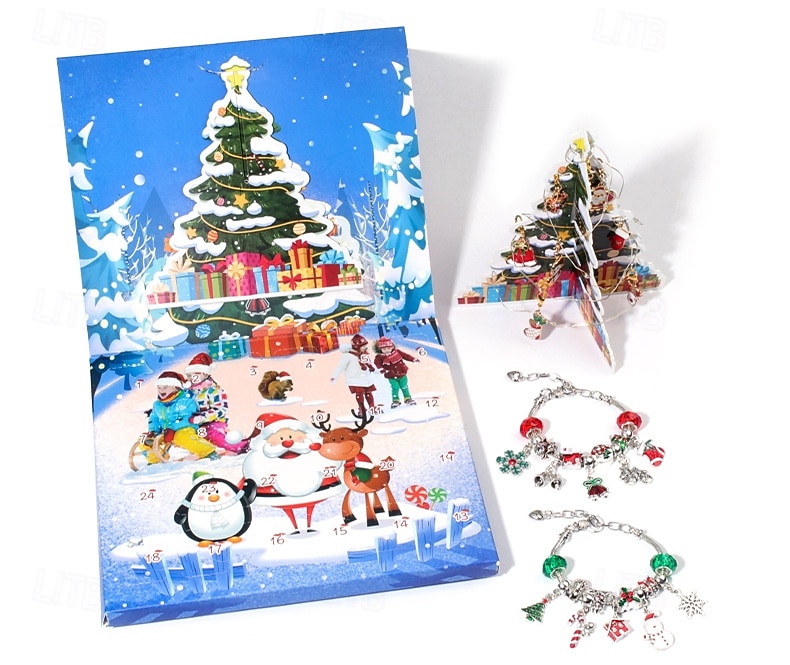 Christmas Advent Calendar Bracelets 2025 for Girls, 24 Days DIY Jewelry Making Kit with 22 Charm Beads and 2 Adjustable Bracelets, Xmas Countdown Gift for Kids Teens Women 2025 - $18.49 –P12
