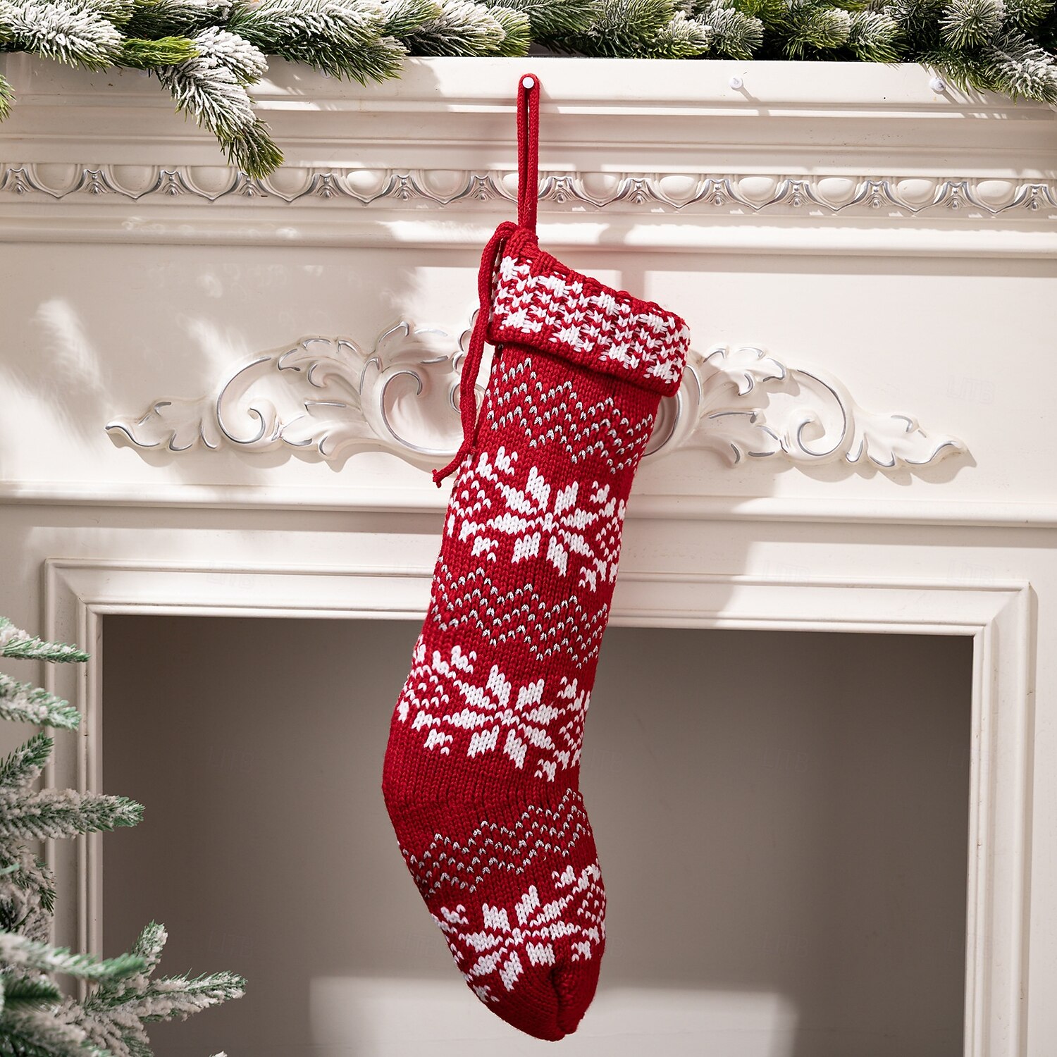 Lot de 2 bas de Noël tricotés, chaussettes de Noël en tricot flocon de neige rouge, décoration de vacances, sacs cadeaux suspendus pour enfants, cheminée &décorations d'arbre de Noël de 2025 ? $15.49 –P8