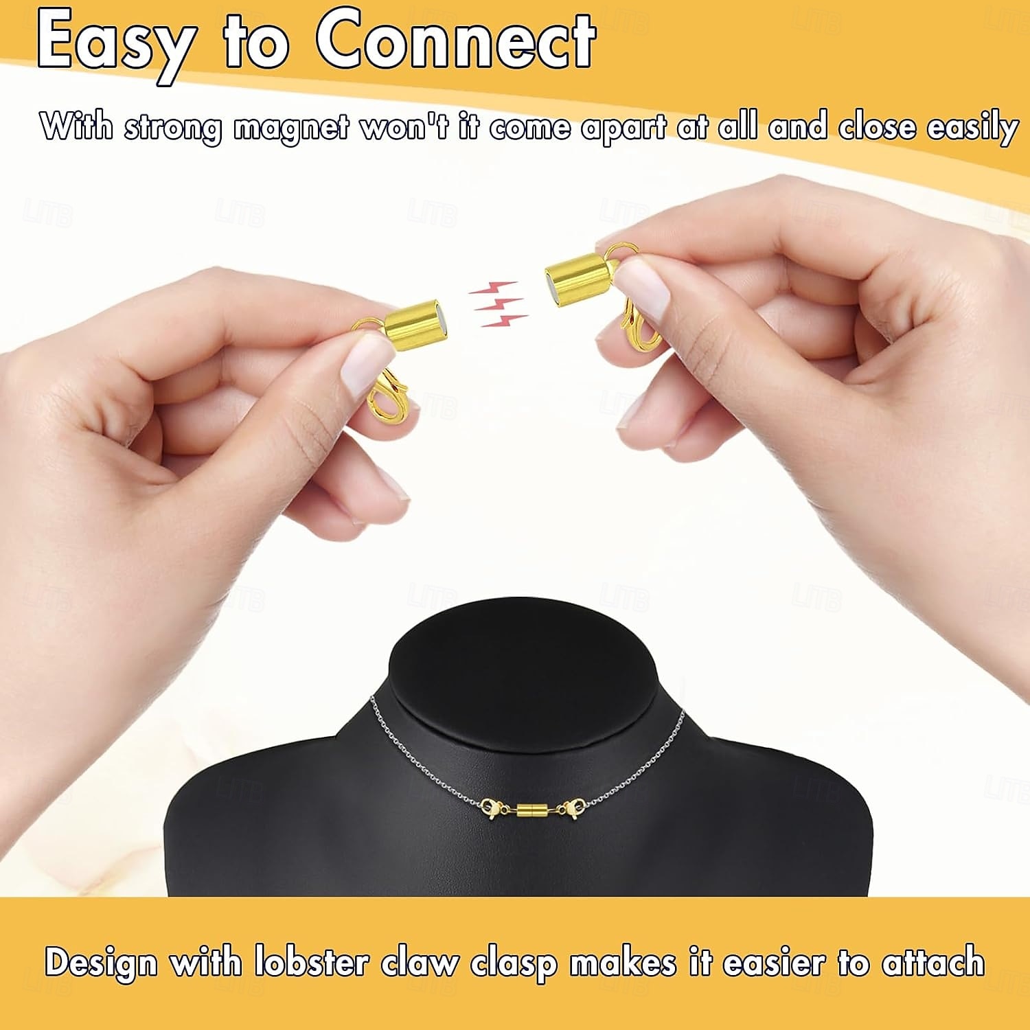 Pacote com 12 fechos e fechos magnéticos para colar. Extensor de joias com ímã forte. Fecho magnético para colar, ideal para fazer pulseiras e colares. Banhado a ouro e prata. de 2025 por $11.99 –P4