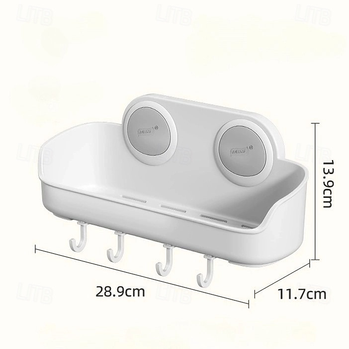 Półka prysznicowa Taili z przyssawką, wodoodporna półka prysznicowa z haczykami, ścienny organizer do łazienki na szampon, żel pod prysznic, odżywkę i mydło 2025 - $17.11 –P1