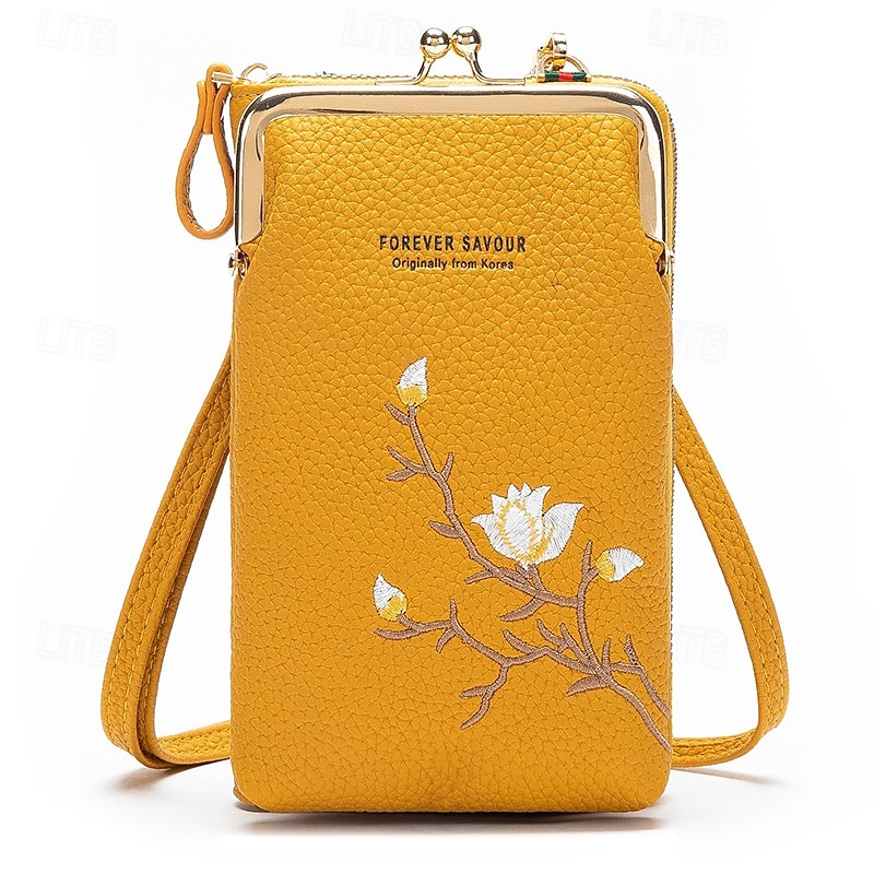 Portafoglio a tracolla da donna con porta cellulare, elegante mini borsa a tracolla ricamata, borsa da donna multifunzionale, piccola borsa a tracolla alla moda casual per l'uso quotidiano del 2025 a $17.49 –P14