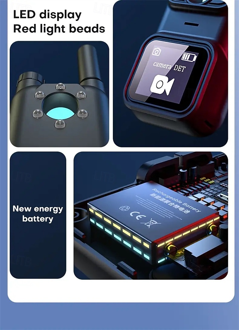 Camera Detector With Oled Screen New Multifunctional Invisible Camera Detector And Bug Detector Gps Invisible Camera Detector Rf Signal Scanner Camera Detector For Hotels Homes Offices Etc. 2025 - $49.99 –P7