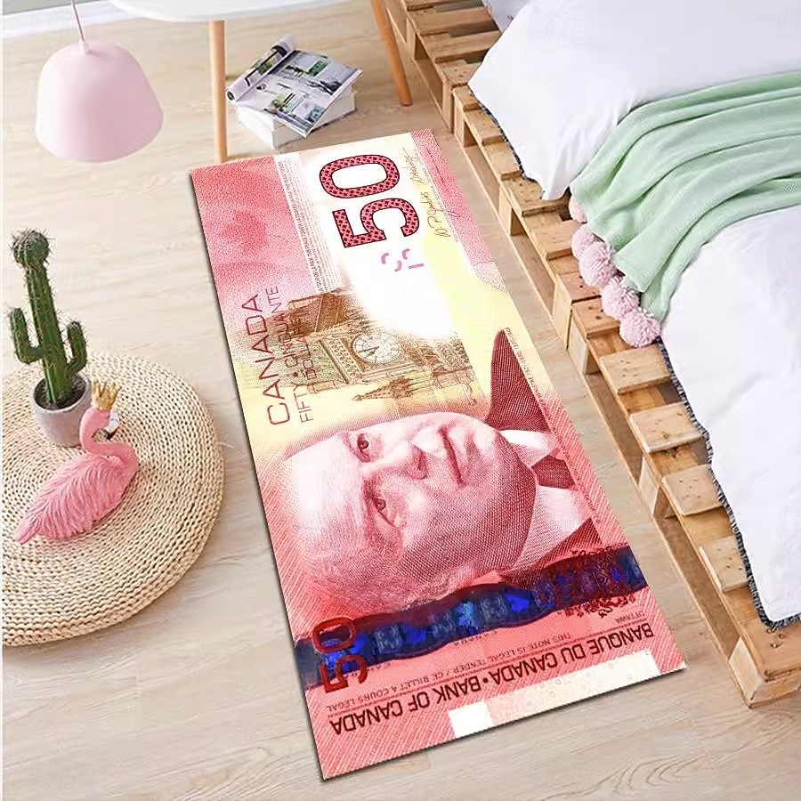 tapis créatif en forme de dollar, tapis de sol au design monétaire pour la cuisine, la chambre, la table de chevet, l'entrée et la décoration de la maison de 2026 ? $20.99 –P8