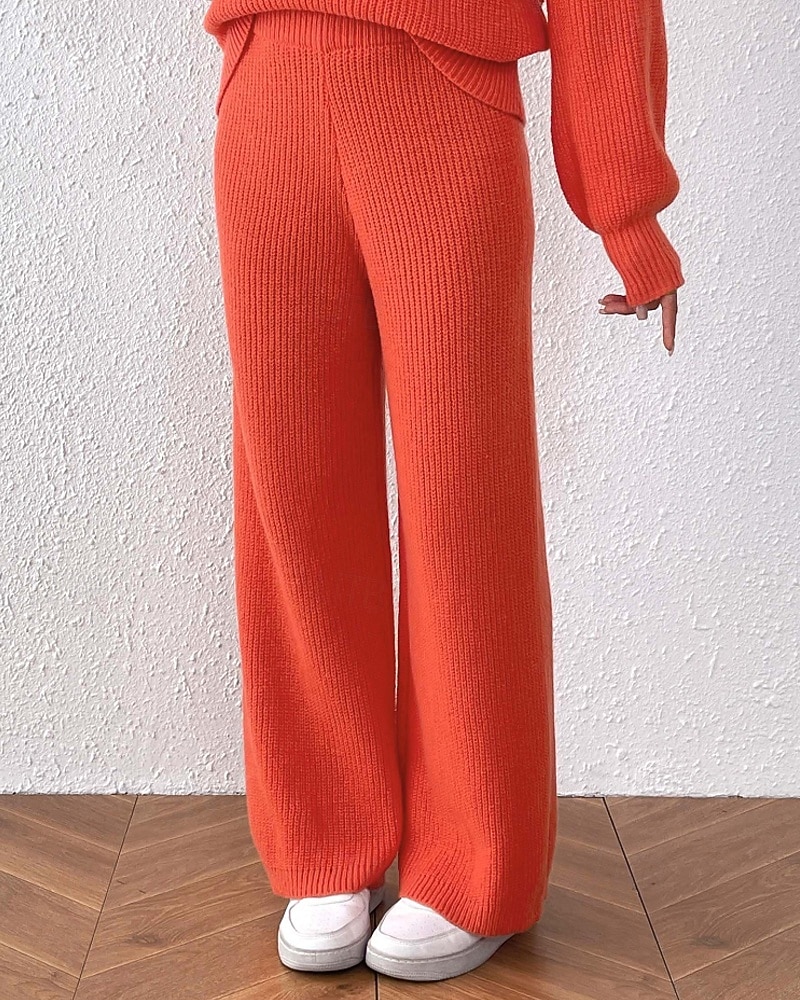 Γυναικεία Πλατύ Πόδι Πλατύ παντελόνι ανάπαυσης Κομψό στυλ street Καθημερινό Πλήρες μήκος Φυσικό Σκέτο Ελαστική μέση Άνετο ΕΞΩΤΕΡΙΚΟΥ ΧΩΡΟΥ Διακοπές Εξόδου Πορτοκαλοκόκκινο Κάμελ Μαύρο Χειμώνας 2025 - $24.99 –P15