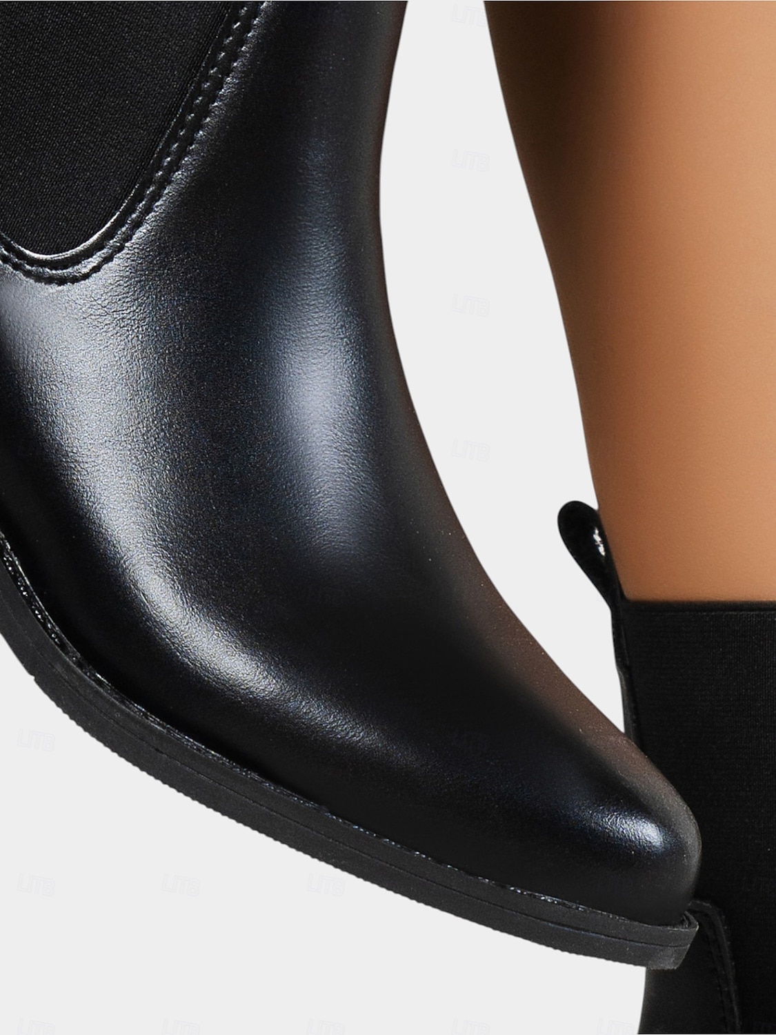 Bruna chelsea-stövlar i konstläder för dam – elastiska slip-on-stövlar med låg klack för daglig pendling, höstkläder och vardagskläder i stan 2025 - $34.99 –P4