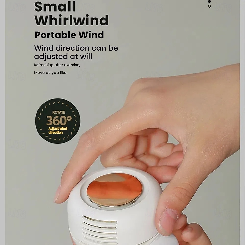 Portable Silent Mini Bladeless Electric Fan - Portable Rechargeable Neck Fan - Mini Whirlwind Clip-On Fan with 3 Speed Settings USB Type-C Charging 2026 - $18.99 –P5
