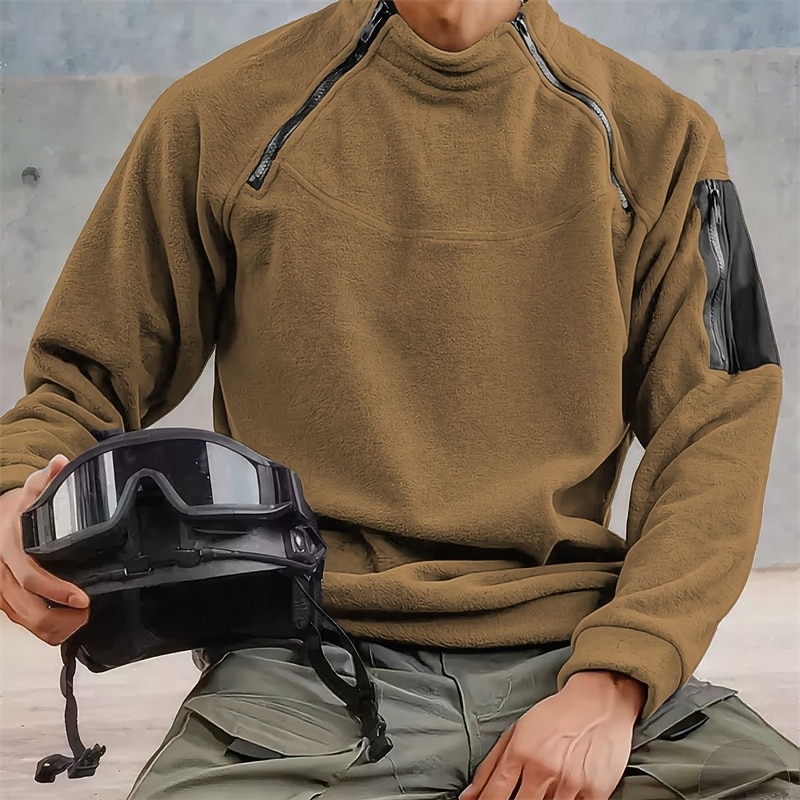 Per uomo Maglia Felpa con zip Felpa in pile Nero Verde militare Cachi Grigio Colletto Mao Semplice Cerniera Sport & Outdoor Quotidiano Ferie Poliestere Streetwear Essenziale Casual Autunno Inverno del 2026 a $29.99 –P1