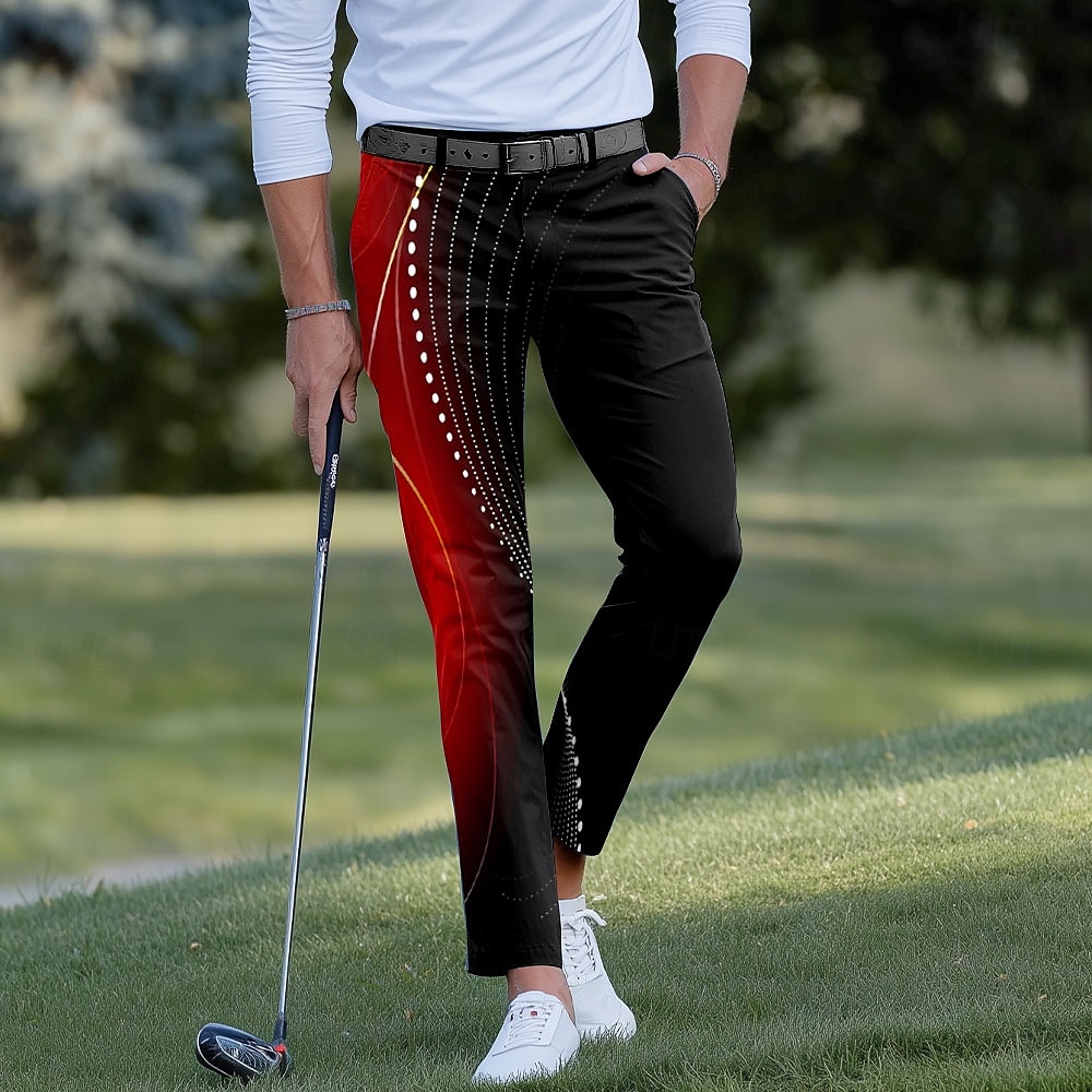 Voor heren Verloop Golven Pakken Golfbroek Broek Medium Taille Casual Buitensporten Slim Fit Broek met Zakken Lente Herfst 3D-afdrukken Rood blauw Paars 2025 - $29.99 –P1