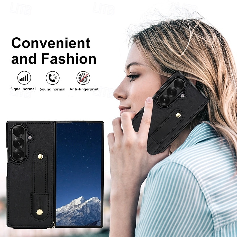 Phone Case For Samsung Galaxy Z Fold 7 Z Fold 6 Z Fold 5 Z Fold 4 with Wrist Strap Kickstand Card Slot Retro TPU PU Leather 2026 - $18.99 –P7