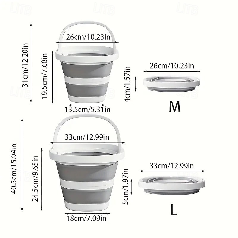 Składane, przenośne plastikowe wiadro – oszczędzające miejsce, o dużej pojemności, do użytku na zewnątrz, w samochodzie, na rybach, do prania, mycia, moczenia stóp, wielofunkcyjne, do przechowywania i 2026 - $21.69 –P4