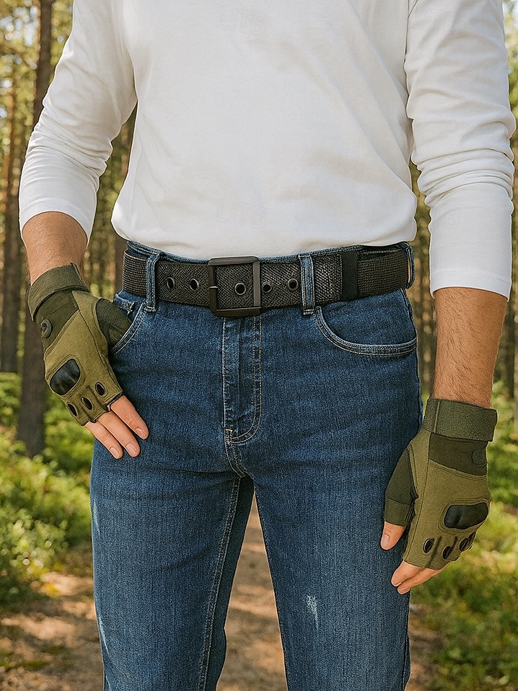 Ceinture tactique réversible en nylon pour homme avec boucle de réglage rotative - sangle de style militaire durable pour l'extérieur, le travail et les vêtements décontractés de 2025 ? $14.99 –P1