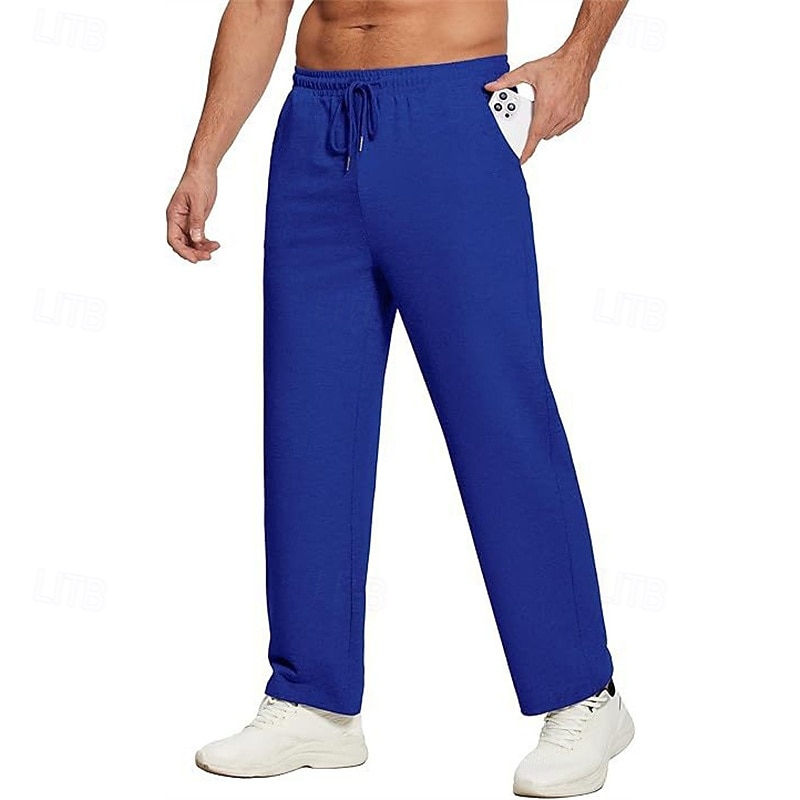 Homme Joggings Pantalons Pantalon d'hiver Pantalon de survêtement droit Cordon de serrage Avec Poches Taille Élastique Uni Confort Quotidien Sport en Plein Air Mode Occasionnel Bleu Rouge de 2026 ? $18.99 –P5