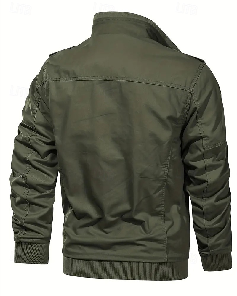 Miesten Utility takki Cargo takki Loma Päivittäin Pidä lämpimänä Tasku Syksy Talvi Tavallinen Muoti Klassinen Kauluskäänne Normaali Musta Khaki Armeijan vihreä Jackets 2026 - $44.99 –P9