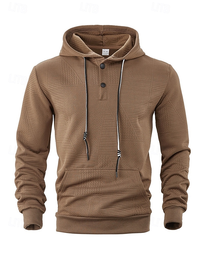 Homens Moletom Moletom com capuz Preto Branco Amarelo Azul Marinha Café Com Capuz Tecido Jacquard Com Cordão Bolsos Estriado Desportos e Ar livre Diário Feriado Poliéster Roupa de rua Básico Casual de 2025 por $23.99 –P4