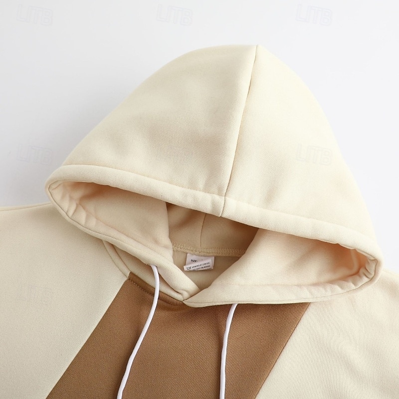 Hombre Sudadera Sudadera Con Capucha Sudadera con capucha de lana Sudadera con capucha forrada de polar Negro Caqui Beige Gris Con Capucha Plano Retazos Bloque de Color Deporte Casual Diario Ropa de 2025 - $17.99 –P5
