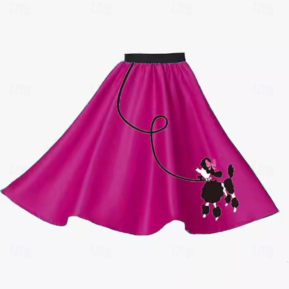 Retro Vintage Anos 50 Roupas Grease Saia Saias Poodle Fantasia Para Meninas Carnaval Baile de Máscaras Espetáculo Festa Crianças Saia de 2026 por $20.99 –P3