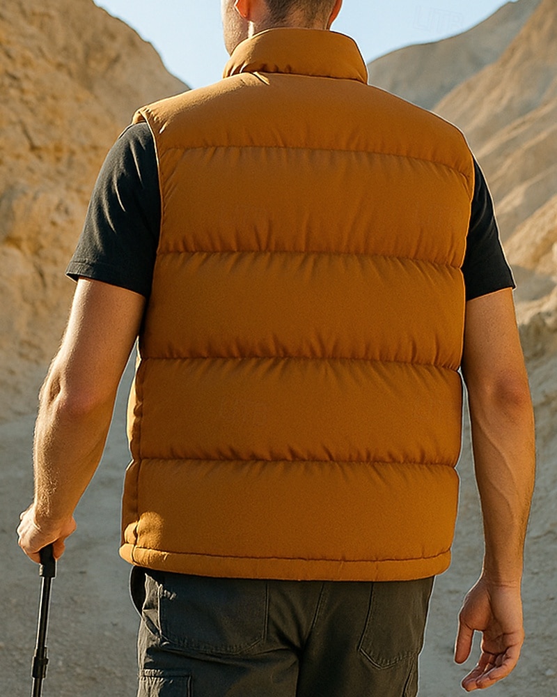 Bărbați Γιλέκο πεζοπορίας Vestă puffer Fără manșon Γιλέκο În aer liber Termic cald Rezistent la Vânt Iarnă Fermoar Buzunar Poliester Negru Alb Galben Vânătoare Pescuit Alpinism 2025 - $29.99 –P2