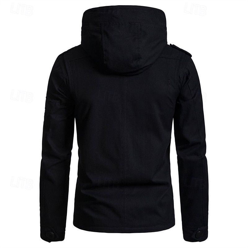 Per uomo Cappotto da marinaio Trench Vacanza Quotidiano Autunno Inverno Misto Cotone Calore Termico Capispalla Abbigliamento Moda Classico Semplice Tasca Con Cappuccio Cerniera del 2025 a $61.99 –P18