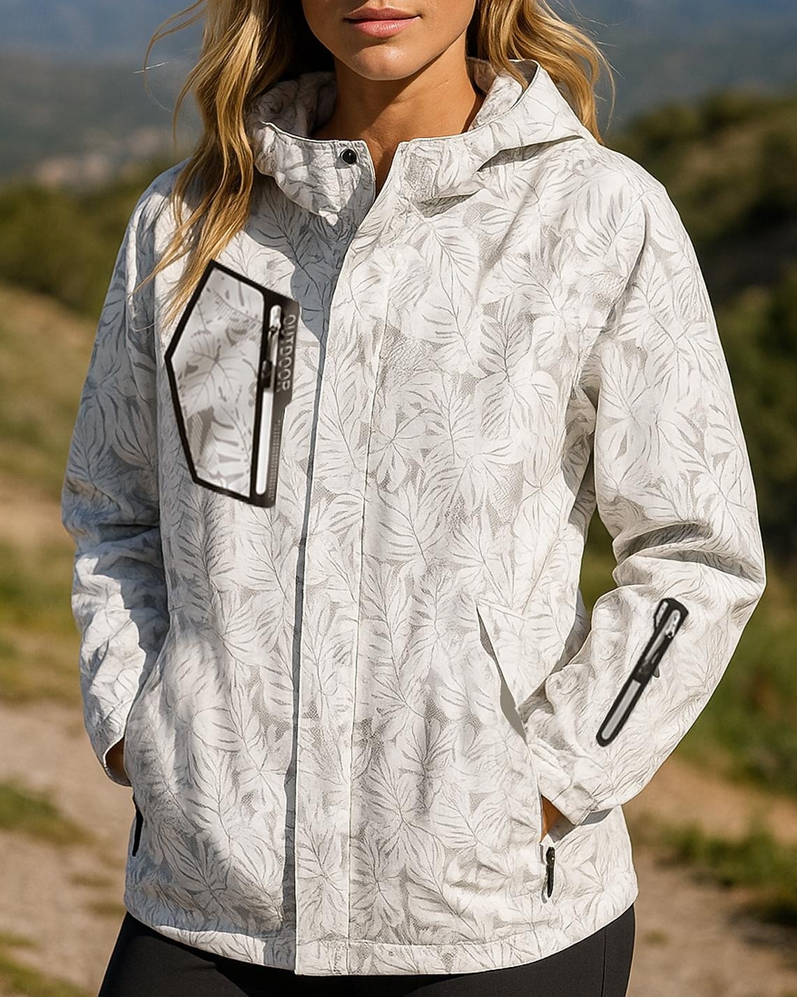 Damen Wanderjacke Hardshelljacke Außen Wasserdicht Winddicht Wanderoutfits Wanderbekleidung Frühling Herbst Oberteil Jagd Camping / Wandern / Höhlenforschung Reisen Schwarz Weiß Rosa 2025 - $36.99 –P5