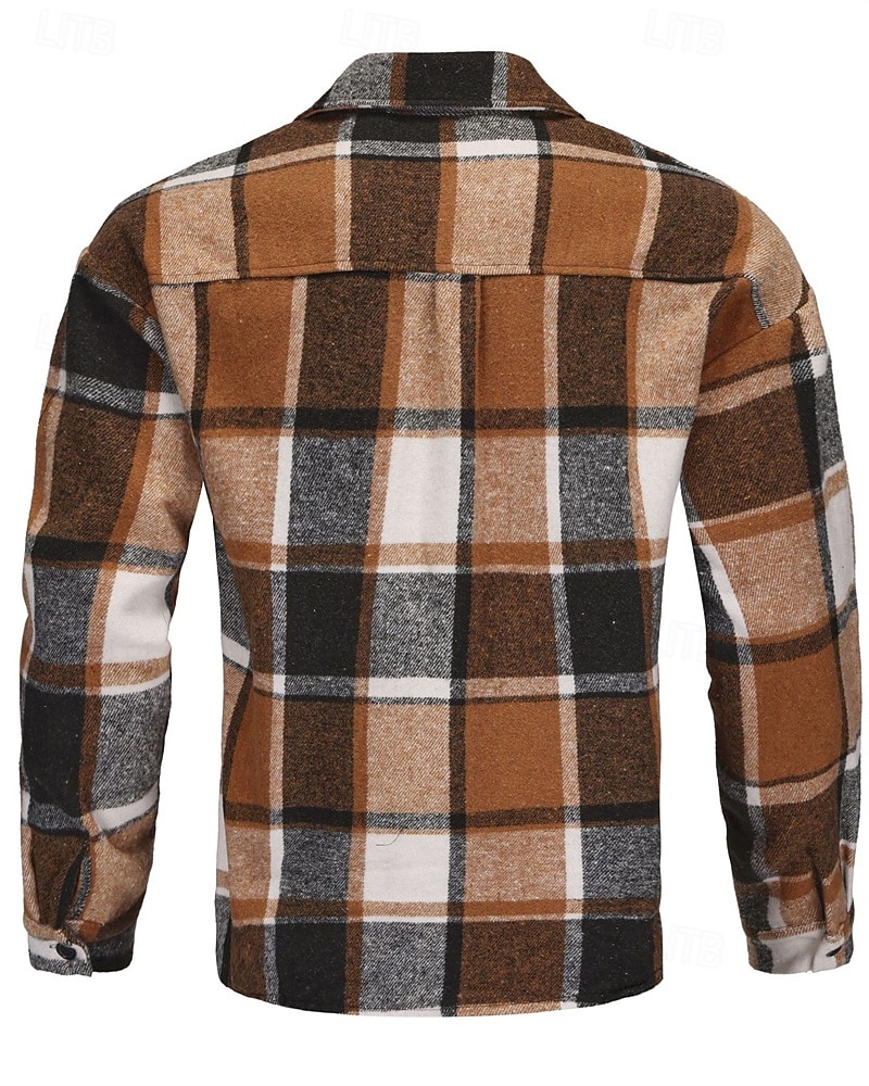 Per uomo Giacca Camicia Giacca Casual Vacanza Quotidiano Calore Termico Tasca Primavera Autunno Plaid Moda Classico Bavero Regolare Grigio scuro Giallo Arancione Grigio chiaro Rosé Giacca del 2026 a $28.99 –P3
