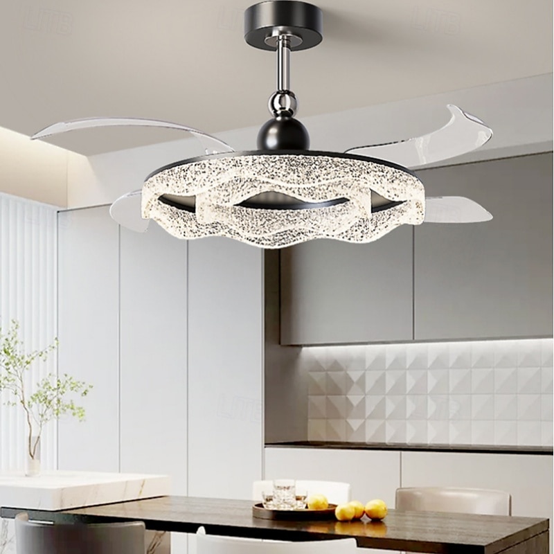 LED-Deckenventilatoren dimmbar mit Fernbedienung 106 cm Deckenleuchte mit Acryl-Lampenschirm Kronleuchter Schlafzimmer Wohnzimmer 2025 - $545.79 –P11
